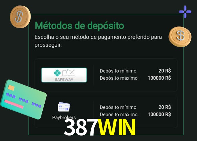 O cassino 387WIN oferece uma grande variedade de métodos de pagamento